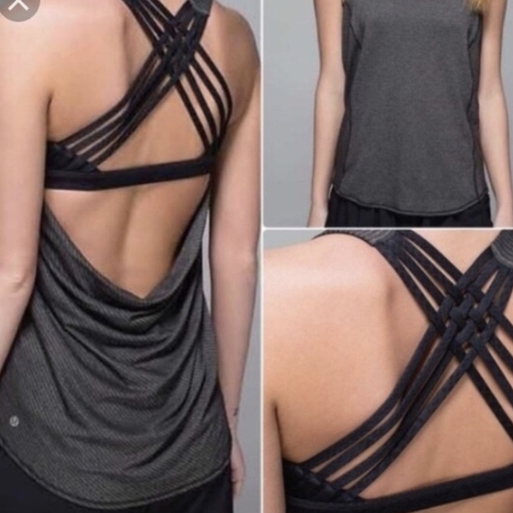 Lululemon Black Strappy Open Back Wild Tank